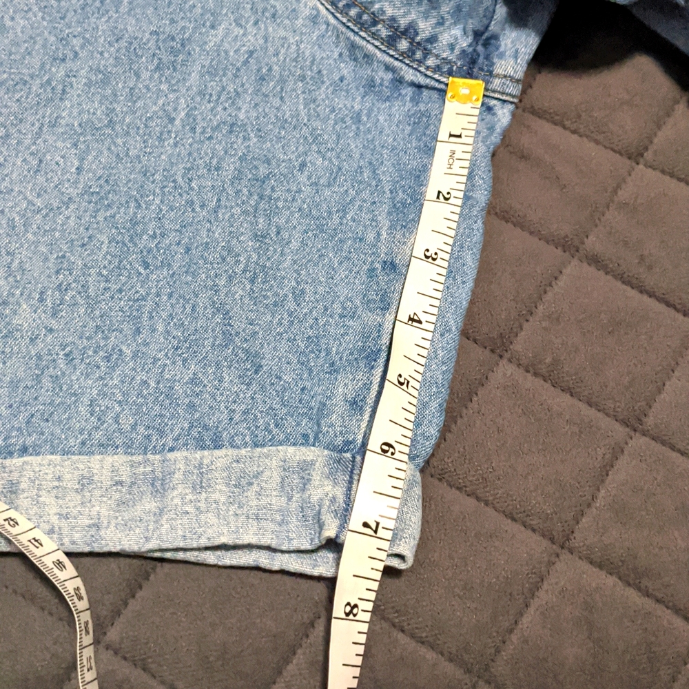 Route 66 Light Wash Denim Cuffed Jean Overall Carpenter Shorts - Picture 10 of 11